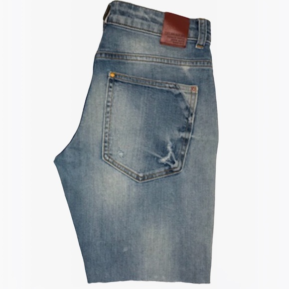 Zara Basic Premium Crafted Distressed Jean Shorts - 00 - Picture 9 of 12